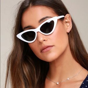 Women’s White Retro Vintage Cateye Sunglasses